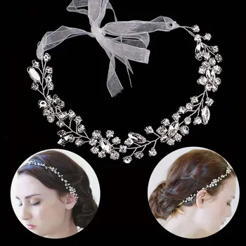 

FORSEVEN Crystal Pearl Hairband Gold/Silver Color Branches Floral Headbands For Women Bride Wedding Tiara Crown Hair Jewelry