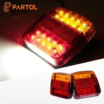 

Partol LED Truck Tail Light Tailer Light Car LED Running Turn Signal Light Brake Warning Lights Auto Rear Lamps Waterproof 12V