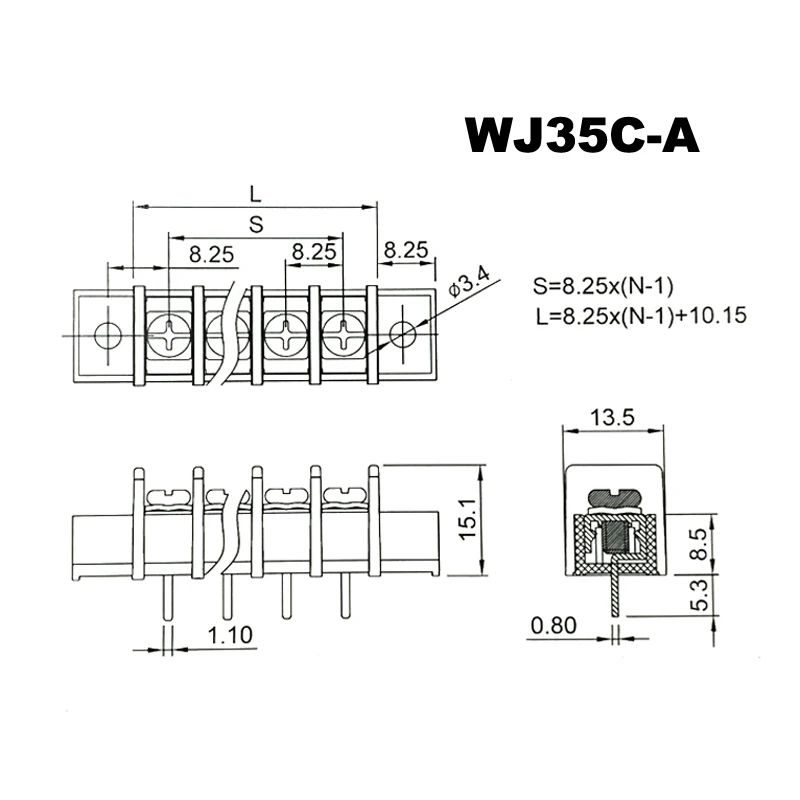 35C-A terminal block size