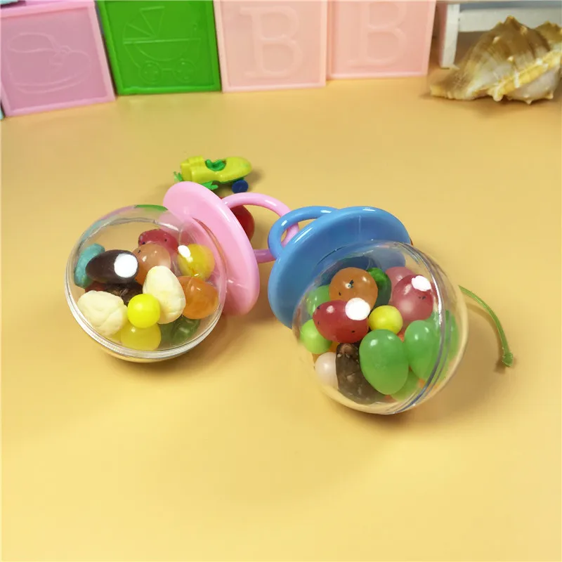 

24pcs Plastic Pacifier Candy Box Nipple Shape Baby Shower Favor Boxes Baptism Favours Birthday Party Decoration