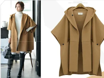 

5xl women's clothing Suit-dress Cloak Woolen Loose Coat Winter Clothes Woollen Overcoat Overcoat Fat Mm Long Windbreaker jacket