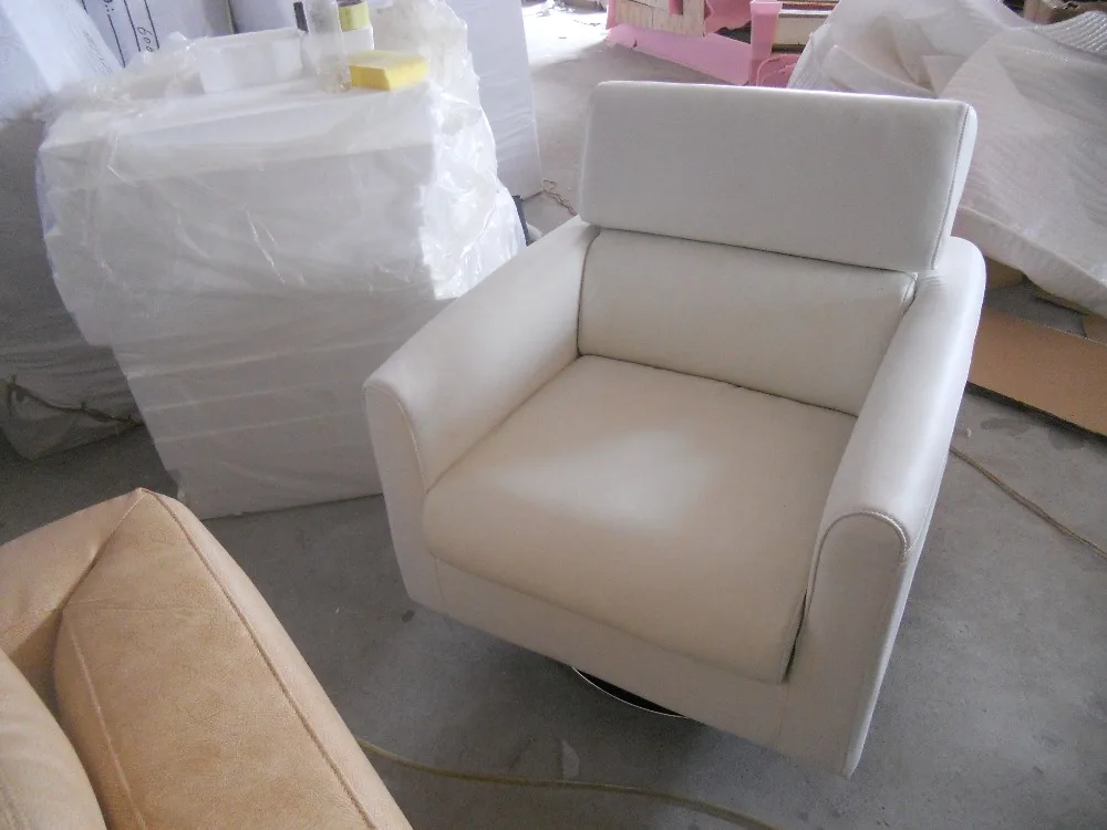Antique European concise style Creative genuine leather chair single living room sofa chairs headrest functional swivel chair Antique European concise style Creative genuine leather chair single living room sofa chairs headrest functional swivel chair