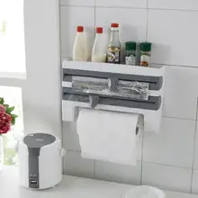 Пластиковый стеллаж для хранения пленки на холодильник, настенный держатель для бумажных полотенец, кухонный Органайзер