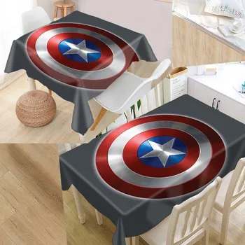 

Best Captain America Logo Custom Table Cloth Rectangular Oxford Print Waterproof Oilproof Square Table Cover Party Tablecloth