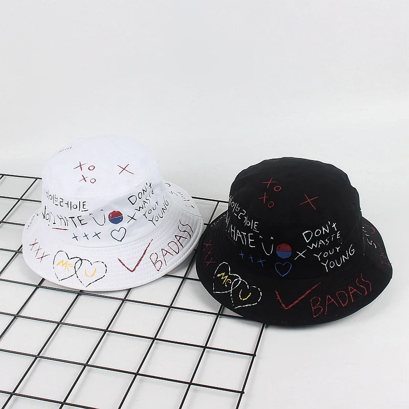 Мужские хлопковые мягкие и удобные Панамы в стиле хип-хоп, кепки от солнца для женщин и девочек, Повседневные шапки в рыбацком стиле с граффити и надписью Gorros