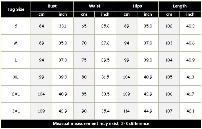 size chart