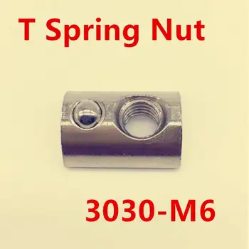 

100pcs M6 T Spring Nut / M6 Half Round Elasticity Spring Nut Block for 3030 Aluminium Profile Slot Groove 8
