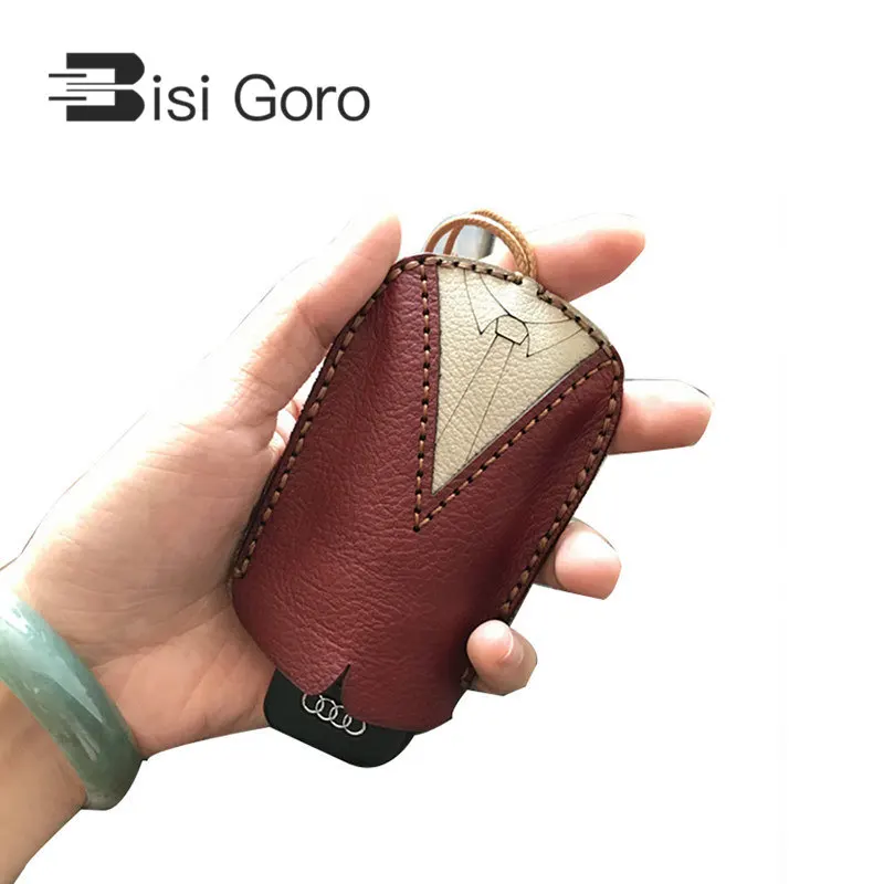 BISI GORO 100% натуральная кожа 2019 модные автомобильные ключницы креативный подарок