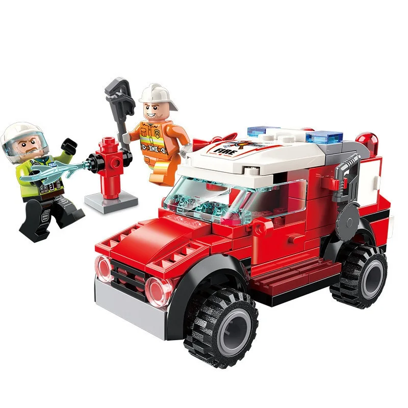 

ENLIGHTEN City Police Firefighter Fire Ladder Truck Repair Firemen Car Building Blocks Sets Kids Toys Compatible Legoings