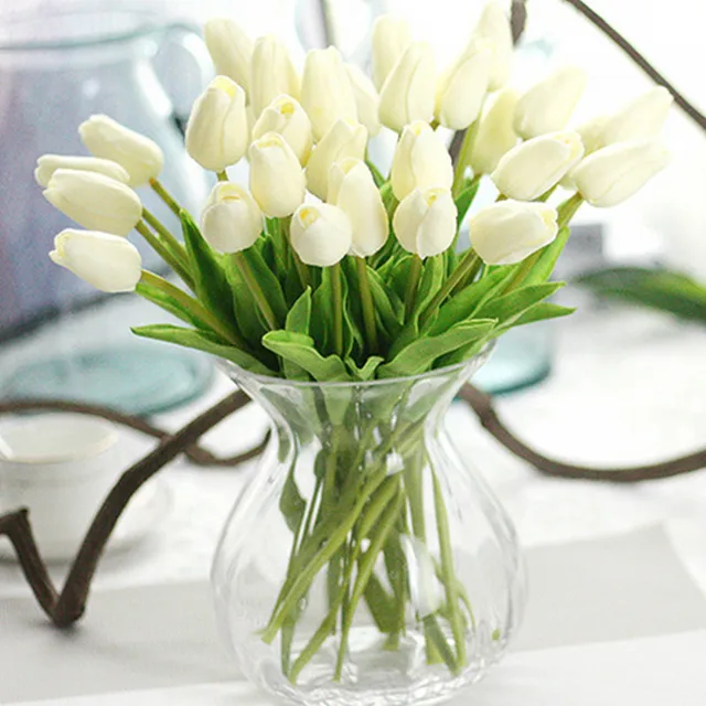 31Pcs Tulips Artificial Flowers PU Real Touch Artificial Bouquet Fake Flowers for Wedding Decoration Home Garen Decoration 1