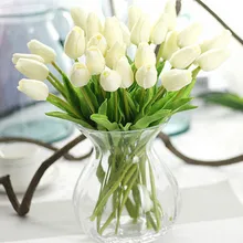 

NEW TY 31Pcs Tulips Artificial Flowers PU Real Touch Artificial Bouquet Fake Flowers for Wedding Decoration Home Garen
