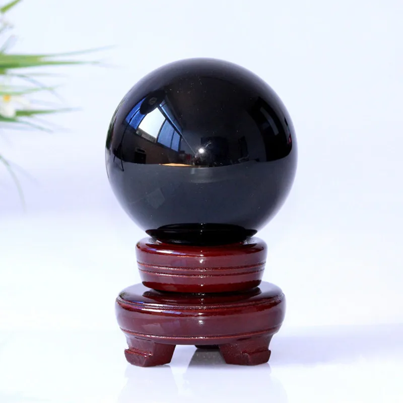 

100mm Black Color Crystal Ball Decorative Glass Ball Feng Shui Globe For Ornaments Gifts Home Decoration Accessories