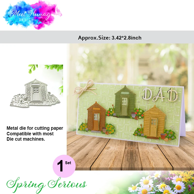 

Spring House leaves Scrapbooking Metal Cutting Dies Craft Stamp Die Cut Embossing Card Make