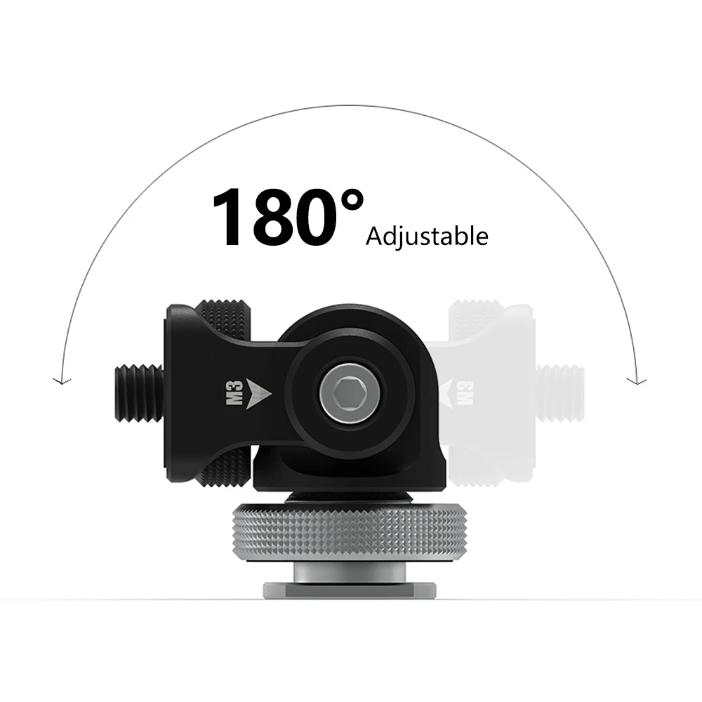  Monitor Bracket Stand 180 Degree Rotated Monitor Mount Holder with Cold Shoe for Video Lights Micro