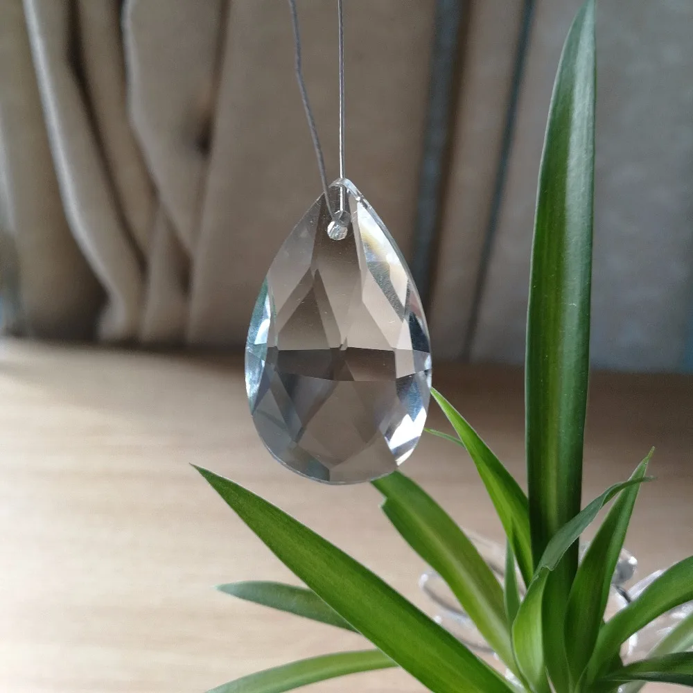 

30pcs Clear 38mm Crystal Drop Pendant Chandelier Tear Shape Lighting Prism Pendants For Lighting Hanging Accessories