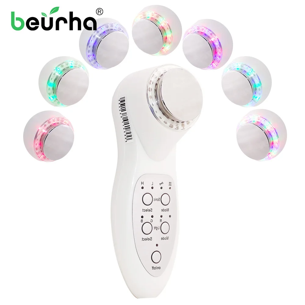 

7 in 1 Facial Mesotherapy Electroporation RF Radio Frequency LED Photon Face Lifting Tighten Wrinkle Removal Skin Face Care Tool