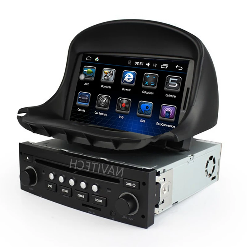 Excellent Android 9.0 Car DVD autoradio For peugeot 206 2007-2014 Auto Radio GPS Navigation Audio Video  WiFi 1GB RAM 2