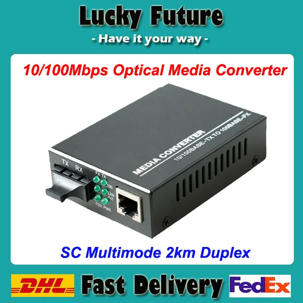 Fiber Optical Media Converter 10/100Mbps RJ45 Multi Mode 850nm/1310nm