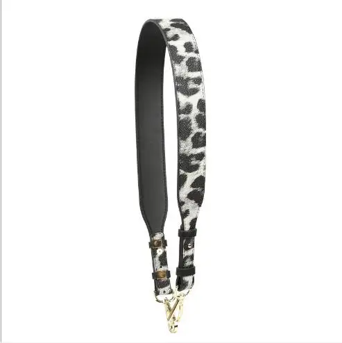 Модная сумка из спилка с леопардовым дизайном, регулируемый ремень для сумки, трендовая ручка для сумок, аксессуары - Цвет: Black leopard grain