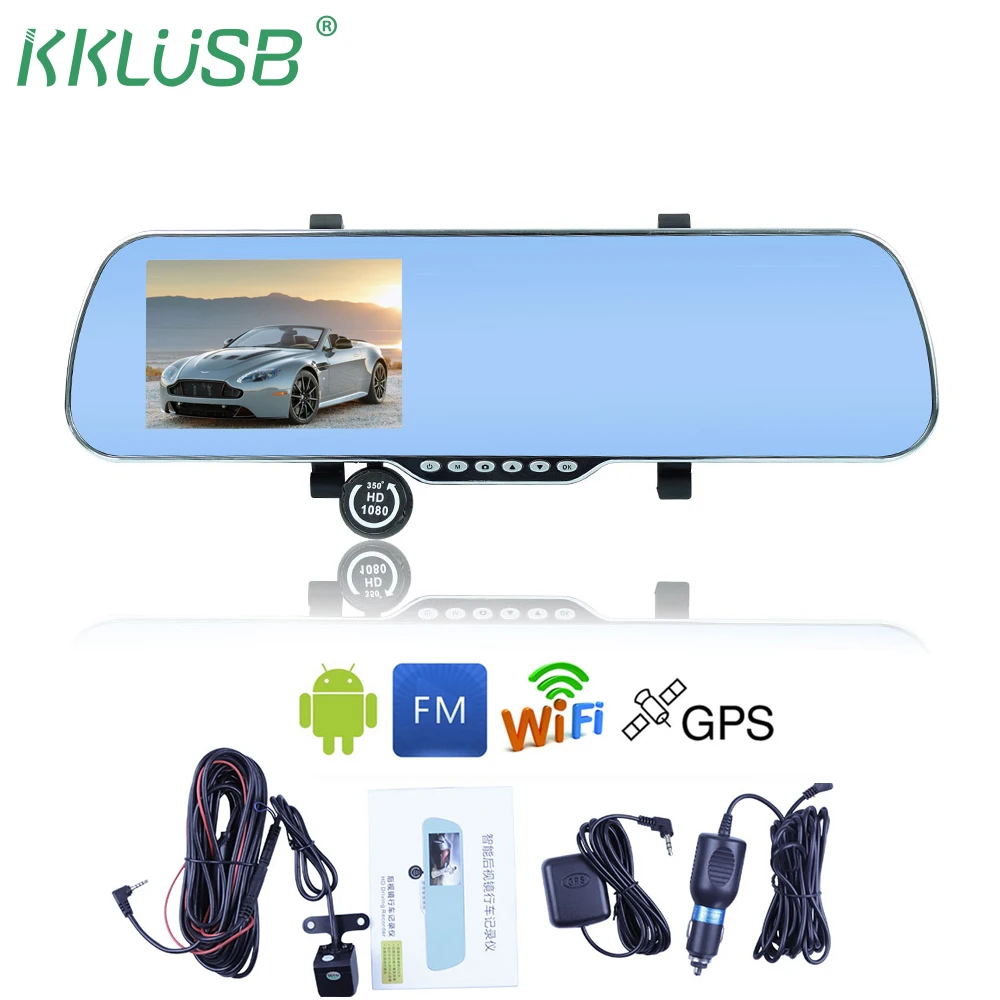 5 &quotAndriod Автомобильная камера Dvr gps навигация + g-сенсор Wifi Дэш-камера зеркало
