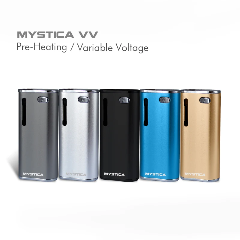 

E-Cigarette Mystica VV MOD 650mah with Magnetic 510 Thread Adapter Preheating Variable Voltage 3.4-4.0V for CBD Cartridges