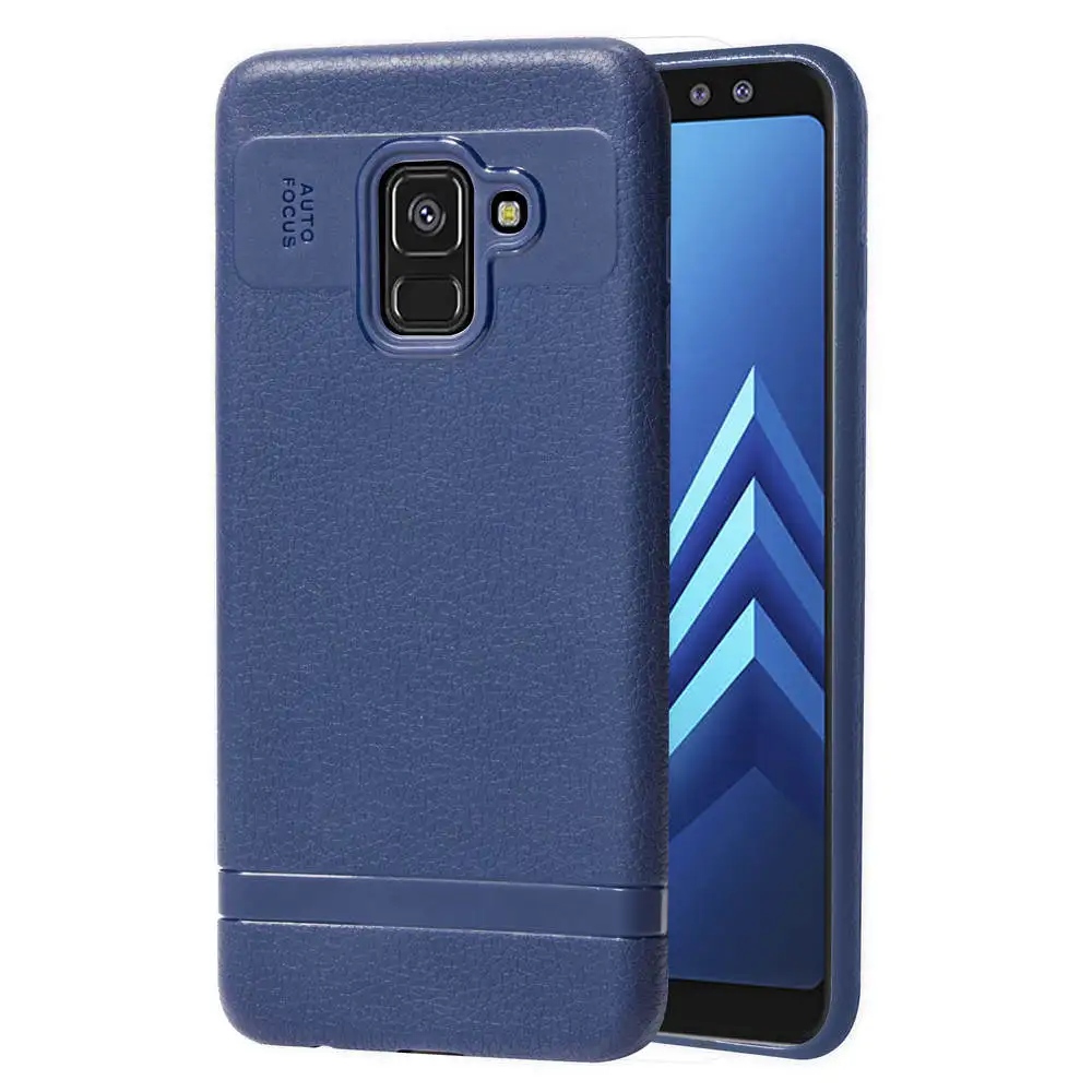 

DE TPU Soft Silicone Luxury Skin Texture Fitted Case Fundas No Deformation Capa Phone Cover for Samsung Galaxy A5 A8 2018 Coque