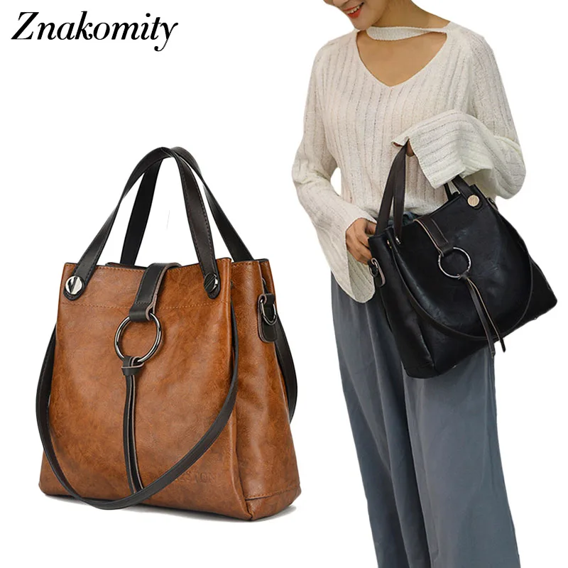 Znakomity Handbags women's genuine leather Shoulder bag women bag vintage...