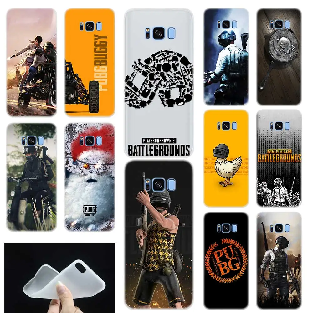 Мягкий силиконовый чехол из ТПУ с рисунком PUBG для Samsung Galaxy S7Edge S8 S9 S10 S11 S20 S21 Plus Lite E