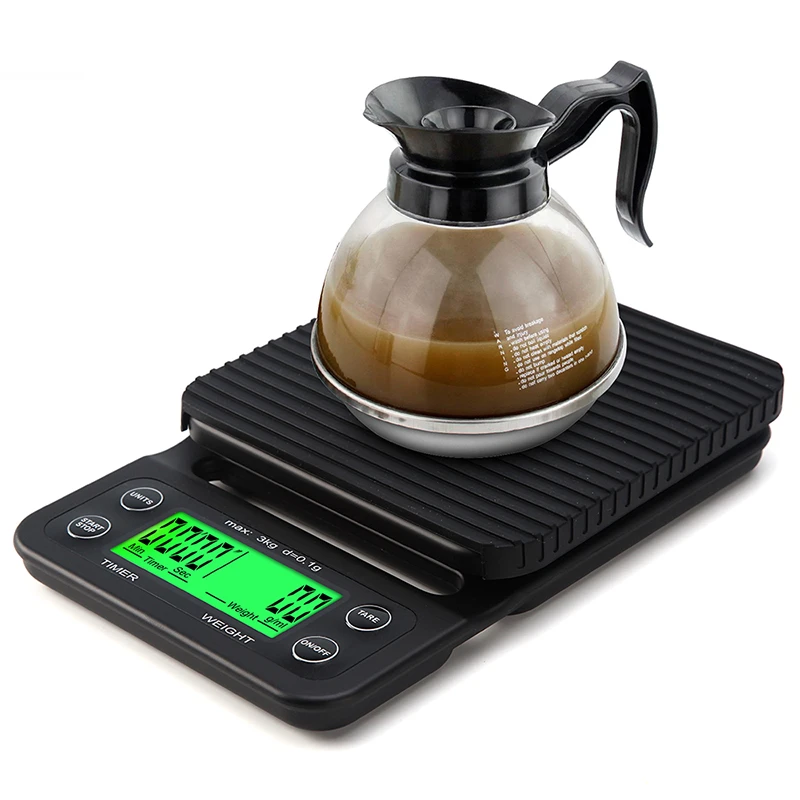 3 кг 0,1 г Премиум весы портативные электронные весы устройство балансировки ЖК электронные капельные кофе весы с таймером