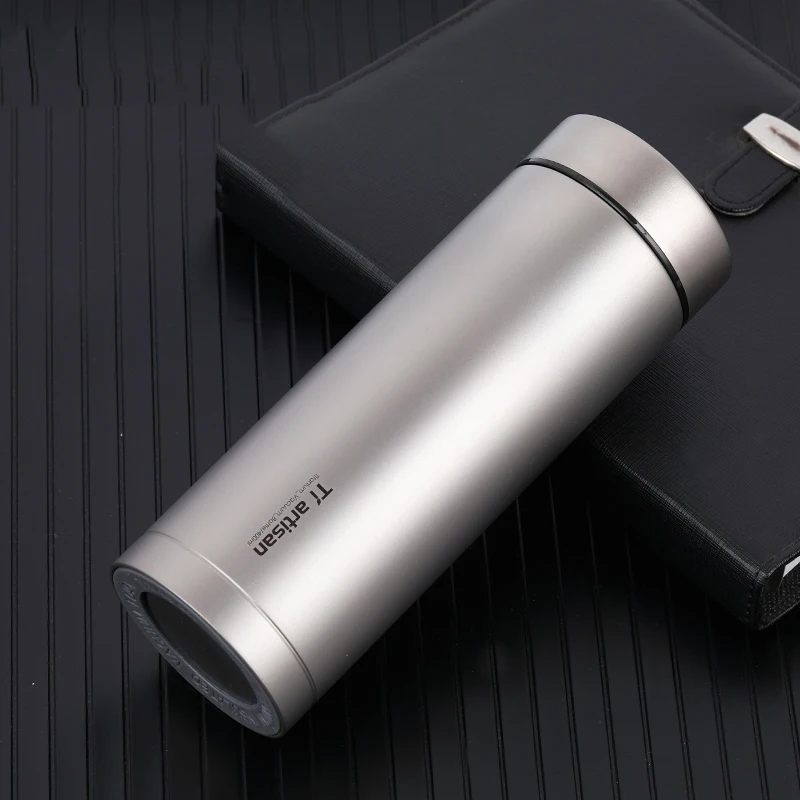Tiartisan exterior de titanio de aislamiento termo con té Filtro de doble pared de beber hervidor de agua 400 ml Ta8401Ti