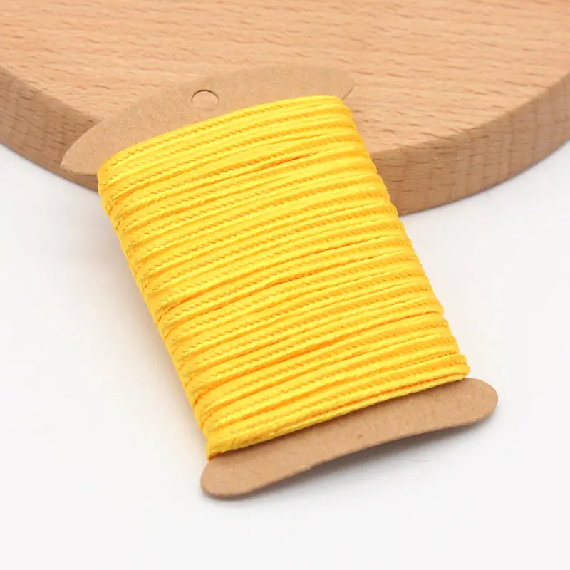 5 ярдов/рулон 3*1 мм многоцветный дополнительный хлопок резиновая веревка нейлоновые шнуры/шнур китайский узел шнур DIY браслет ювелирных изделий - Цвет: KL