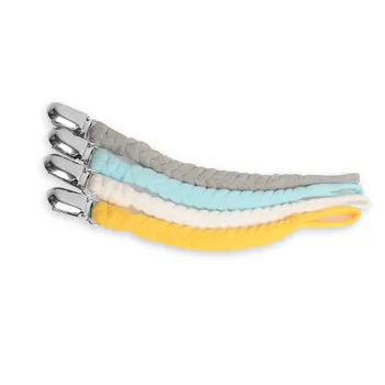 

Hot Sale 4pcs/set Mixed Colors Metal Clip Baby Pacifier Clips Soother Chains Teething Ring Dummy Straps Holder