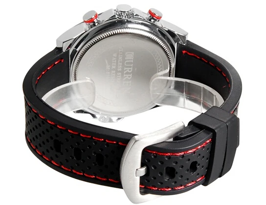  Curren sports Military watch Brand DIAL CLOCK HOURS HAND BLACK LEATHER STRAPS MENS WRIST WATCH 3ATM