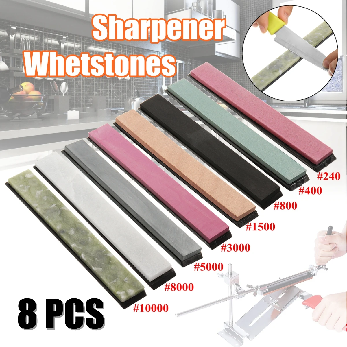 Buy 8 pcs 240 10000 Grit Sharpener Whetstones Knife