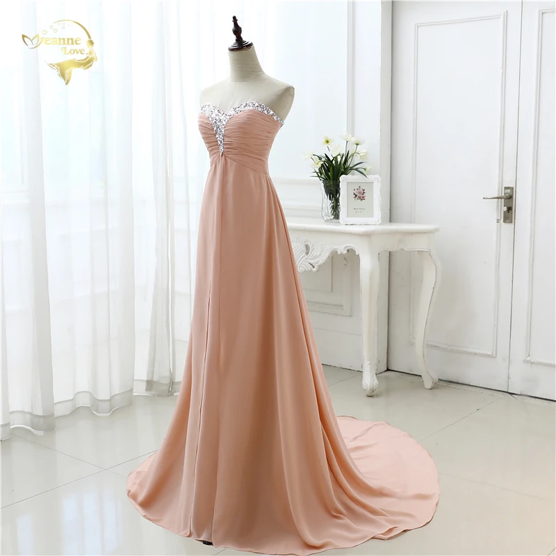 Vestido de festa vestido longo, длинные шифоновые вечерние платья с открытой ножкой, на шнуровке, с вырезом в виде сердца, Украшенные бусинами и кристаллами, OL4311