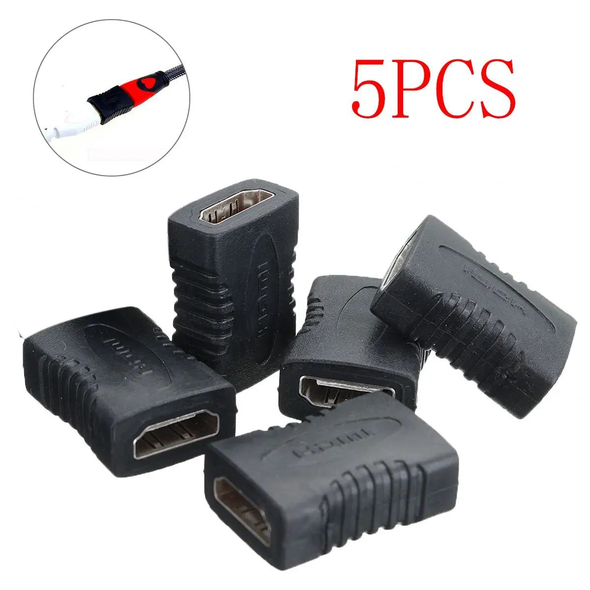 5Pcs/lot HDMI Female to Female F/F Coupler Extender Adapter Connector Converter for HDTV 1080P