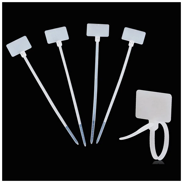 

200Pcs Write on Ethernet Wire Zip Ties Cable Mark Tags Nylon Power Marking Label