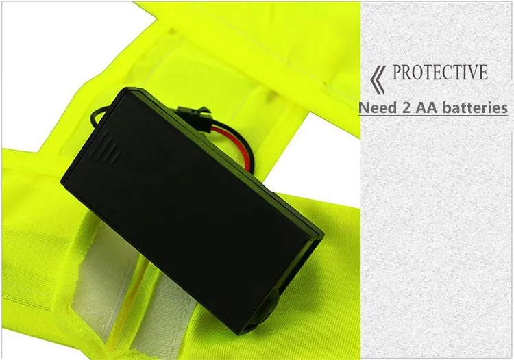 Noite de Aviso de Segurança de Tráfego Colete de Segurança Spardwear Led Light up Segurança Reflexiva Stripes Vest Roupas Levou En471yellow hi Vis 16 8 High Quality Segurança e Proteção
