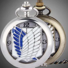 1074) 12 шт./лот Нападение На Тита кварцевые карманные часы, диаметр 1.7", сеть 31.5"