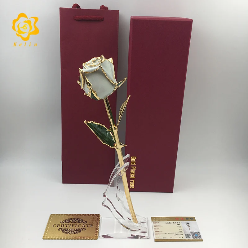 G029 серия 11 дюймов длинный стебель Несколько цветных бутон розы окунутый в 24k золотой фольги лучший подарок для девушки - Цвет: G029-12