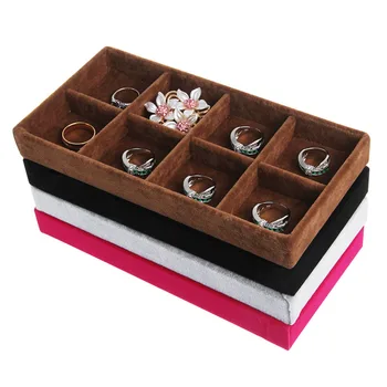 

JAVRICK Velvet Jewelry Ring Earrings Display Box Tray Holder Storage Showcase Organizer