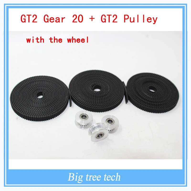 GT2 Pulley & Timing Belt GT2 open timing belt width 6mm with 20 gear