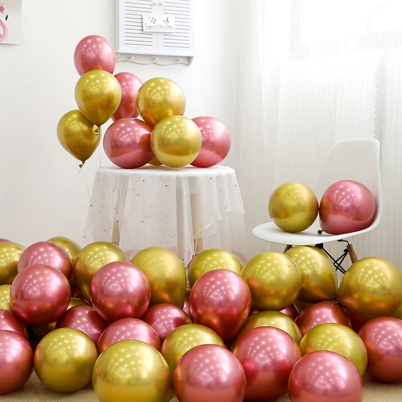 10 шт. 12 дюймов жемчужные латексные шары Хромированные Металлические цвета надувные воздушные шары для дня рождения свадьбы украшения дома