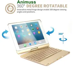 Для iPad 6th поколения чехол с клавиатурой, 7 цветов Регулировка подсветкой и дыхание чехол для клавиатура с подсветкой 360 градусов parucab