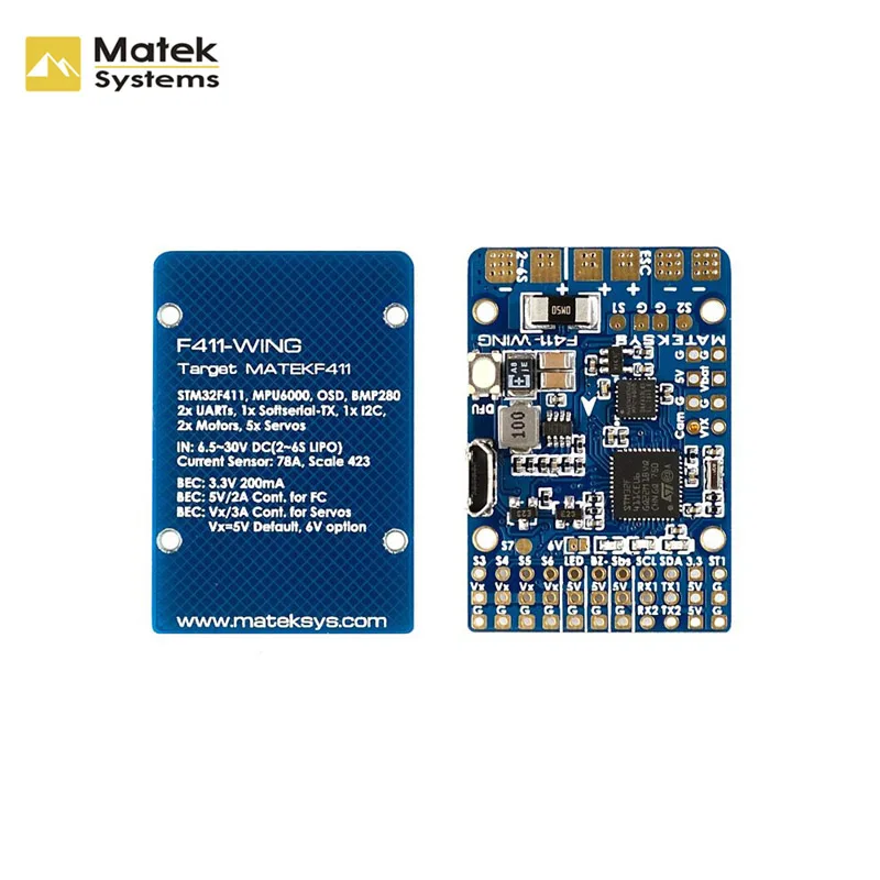 Matek Systems F411-WING(новинка) STM32F411 игровые джойстики со встроенным серверный компьютером с экранным меню для RC Самолет запасная часть для замены аксессуары