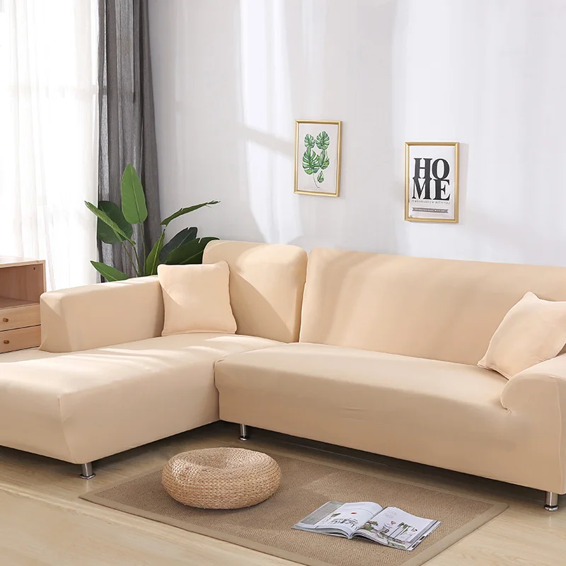 2 Pcs Covers for Corner Sofa Elastic Cover Sofa for Living Room Couch Slipcover Stretch L Shaped Sofa Cover Corner Sofa Cover