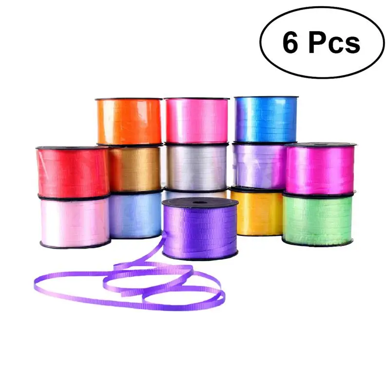 6pcs Curling Ribbon Balloon Ribbon Balloon String Gift Wrapping Ribbons
