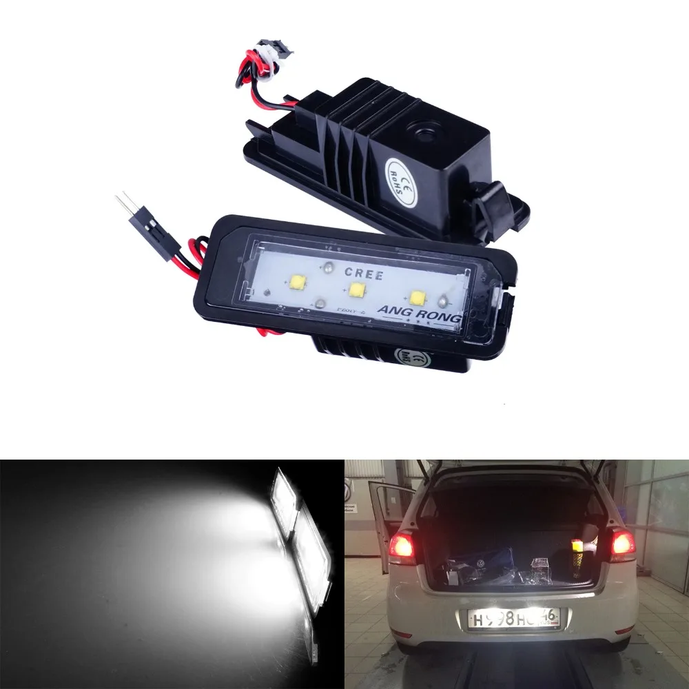 ANGRONG 2x15W светодиодное освещение номерного знака для VW Amarok New Beetle CC Eos Golf Lupo Touareg Passat