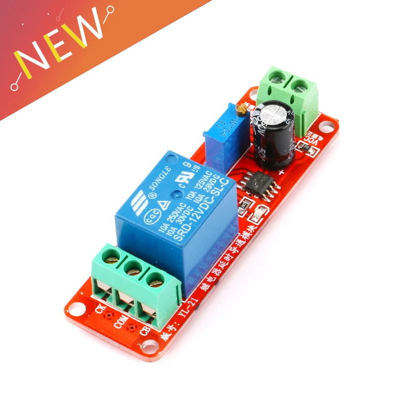 

DC 12 V Vehicle Delay Relay Shield Module NE555 Timer Adjustable Switch 0 ~ 10 S S08