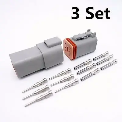 

3 Sets 6 Pins Male Female Auto Connector Plug Deutsch Enhanced Seal Waterproof